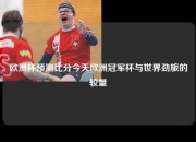 欧洲杯预测比分今天欧洲冠军杯与世界劲旅的较量