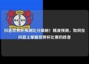 抖音世界杯预测比分揭秘！精准预测，如何在抖音上掌握世界杯比赛的胜者