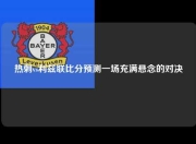 热刺vs利兹联比分预测一场充满悬念的对决