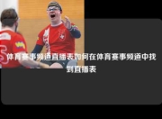 体育赛事频道直播表如何在体育赛事频道中找到直播表