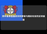 西甲赛事直播表实时更新与精彩纷呈的足球盛宴