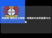 阿森纳vs维拉比分预测一场精彩对决的前瞻与分析