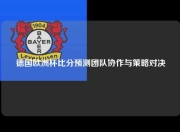 德国欧洲杯比分预测团队协作与策略对决