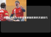 竞猜足彩比分分析预测掌握胜算的关键技巧