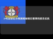 29号足彩比分预测揭秘明日赛事的胜负玄机