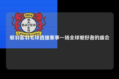 爱羽客羽毛球直播赛事一场全球爱好者的盛会